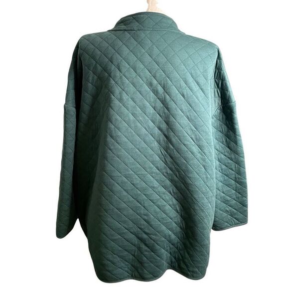 Coldwater Creek Womens Quilted Jacket 3X Teal Cottagecore Mature Button Front - Picture 2 of 10